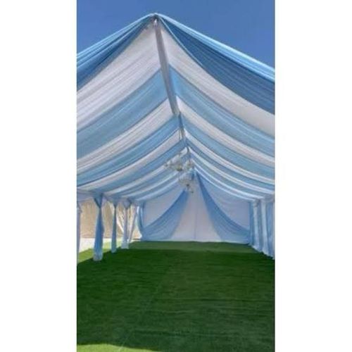Tenda Plafon Kain Biru Muda Putih